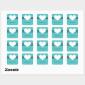Aqua Modern Heart Stickers (Vel)
