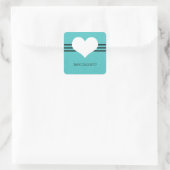Aqua Modern Heart Stickers (Tas)