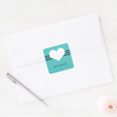 Aqua Modern Heart Stickers (Envelop)