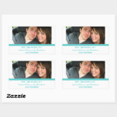 Aqua Modern Photo Save the Date Stickers (Vel)