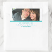 Aqua Modern Photo Save the Date Stickers (Tas)