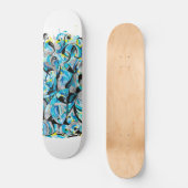 Aqua modern skateboard deck (Voorkant)