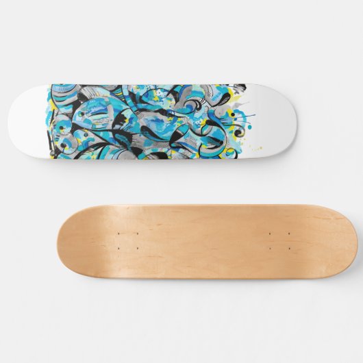 Aqua modern skateboard deck (Horizontaal)