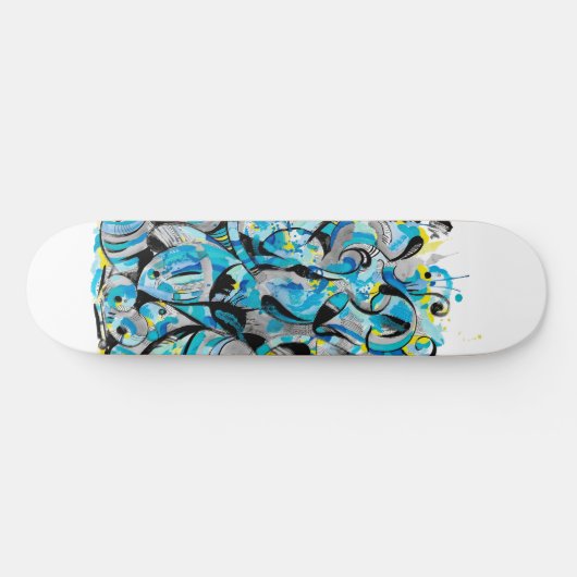 Aqua modern skateboard deck (Horizontaal)