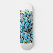 Aqua modern skateboard deck (Voorkant)