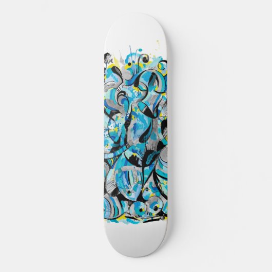 Aqua modern skateboard deck (Voorkant)
