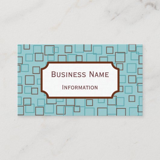Aqua Modern Squares Visitekaartje (Voorkant)