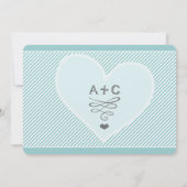 Aqua  Modern Typografie Weddings Kaart (Achterkant)