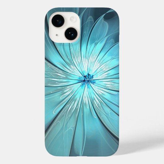 Aqua Moderne Bloem Hoesje voor Telefoon (Achterkant)