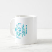 Aqua Mom Typografie Word Cloud Koffiemok (Voorkant links)