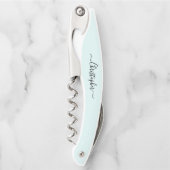 Aqua Monogram Beer Wine Kurkentrekker Bottle Opene (Voorkant)