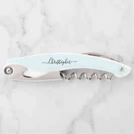 Aqua Monogram Beer Wine Kurkentrekker Bottle Opene