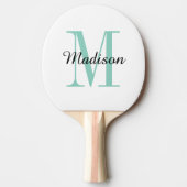 Aqua Monogram en Naam op maat Tafeltennisbatje (Voorkant)