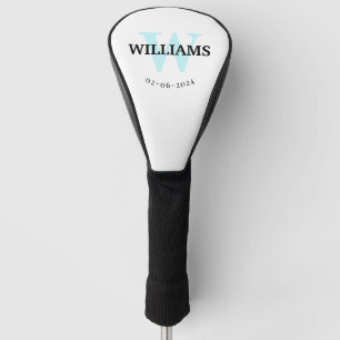 Aqua Monogram Initiaal en naam Gepersonaliseerde G Golfheadcover