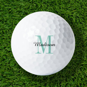 Aqua Monogram Initiaal en naam op maat Golfballen