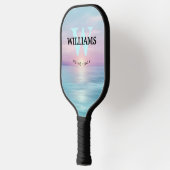 Aqua Monogram Initiaal en naam op maat Pickleball Paddle (Links)