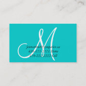 Aqua Monogram Mammie Calling Card Contactkaartje (Achterkant)