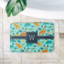 Aqua | Monogram van het Kind van het florenpatroon Badmat