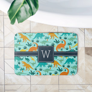 Aqua   Monogram van het Kind van het florenpatroon Badmat