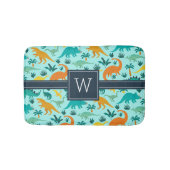 Aqua | Monogram van het Kind van het florenpatroon Badmat (Voorkant)