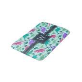 Aqua | Monogram van het Kind van het florenpatroon Badmat (Gekanteld)