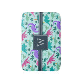 Aqua | Monogram van het Kind van het florenpatroon Badmat (Voorkant Verticaal)