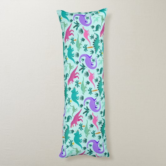 Aqua | Monogram van het Kind van het florenpatroon Lichaamskussen (Achterkant (Verticaal))