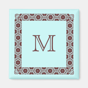 Aqua Monogrammed Stateroom Deurmarkering Magneet