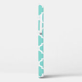 Aqua Moroccan #5 Koraal Rood 3 Initiaal Monogram Case-Mate iPhone Case (Achterkant / Links)