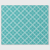Aqua Moroccan Damask Cadeaupapier (Vlak)
