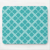 Aqua Moroccan Damask Muismat (Voorkant)