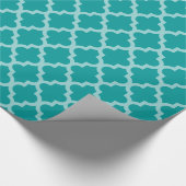 Aqua Moroccan Moods Quatrefoil Cadeaupapier (Hoek)