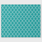 Aqua Moroccan Moods Quatrefoil Cadeaupapier (Vlak)