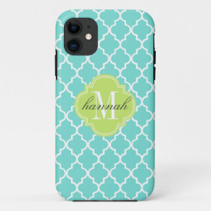Aqua Moroccan Tiles Lattice Specialized Case-Mate iPhone Case