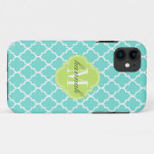 Aqua Moroccan Tiles Lattice Specialized Case-Mate iPhone Case (Achterkant (horizontaal))