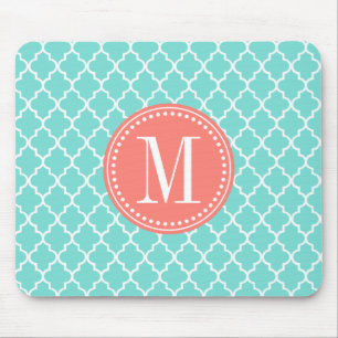 Aqua Moroccan Tiles Lattice Specialized Muismat