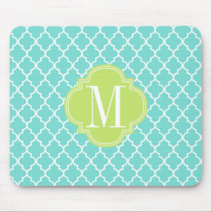 Aqua Moroccan Tiles Lattice Specialized Muismat