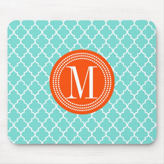 Aqua Moroccan Tiles Lattice Specialized Muismat (Voorkant)