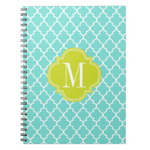 Aqua Moroccan Tiles Lattice Specialized Notitieboek