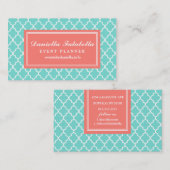 Aqua Moroccan Tiles Lattice Specialized Visitekaartje (Voorkant / Achterkant)