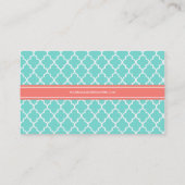 Aqua Moroccan Tiles Lattice Specialized Visitekaartje (Achterkant)
