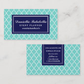 Aqua Moroccan Tiles Lattice Specialized Visitekaartje (Voorkant / Achterkant)