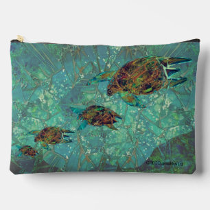 Aqua Mosaic LG Zippered_Bag Schildpadden Indigenos Etui