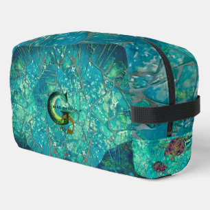 Aqua Mosaic LG Zippered_Bag Schildpadden Indigenos Toilettasje