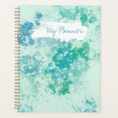 Aqua Multicolor Spat Design Spiraal Planner (Voorkant)