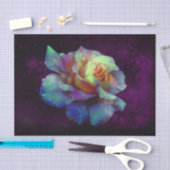 Aqua N Gele Roos met Violet Tissuepapier (Craft)