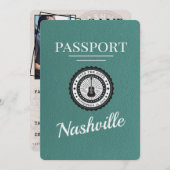 Aqua Nashville Passport Bewaar de datum Save The Date (Voorkant / Achterkant)