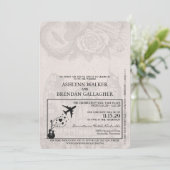 Aqua Nashville Passport Wedding Kaart (Staand voorkant)