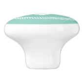 Aqua Nautical Anker Monogram Keramische Knop (Zijkant)