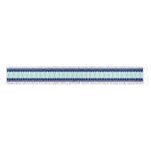 Aqua Navy Blue Stripes en Polka Dots Pattern Grosgrain Lint (Voorkant)